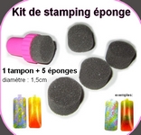 Kit stamping mousse : tampon + 5 éponges