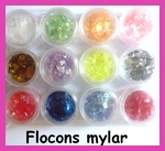 Pot de flocons de mylar pour Nail Art  (12 couleurs)