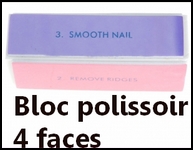 Bloc polissoir 4 faces rose&violet - Pour ongles naturels