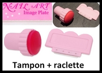 Tampon + raclette Nail Art